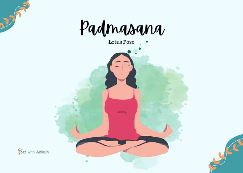 Lotus with praying hands padmasana yoga pose Vector Image